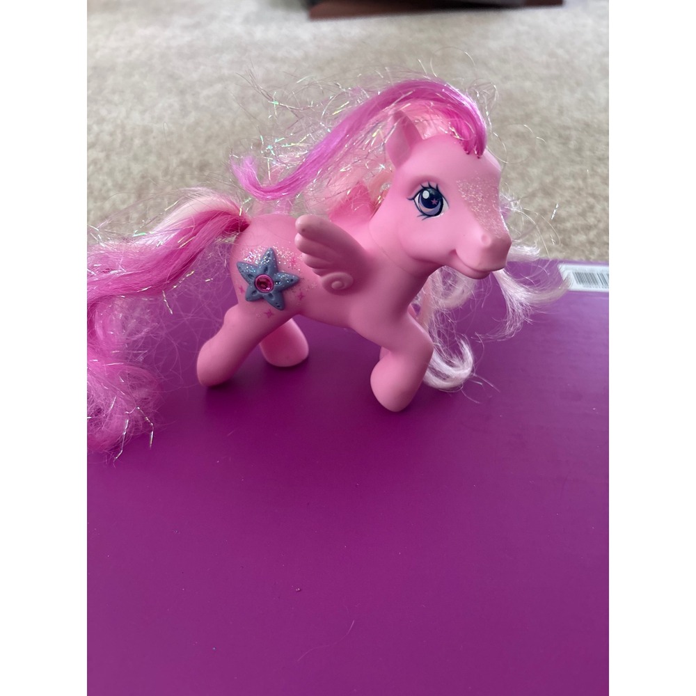 My Little Pony G3 Star Catcher Pegasus Pink Glitter Star Gemstone 2004 Hasbro